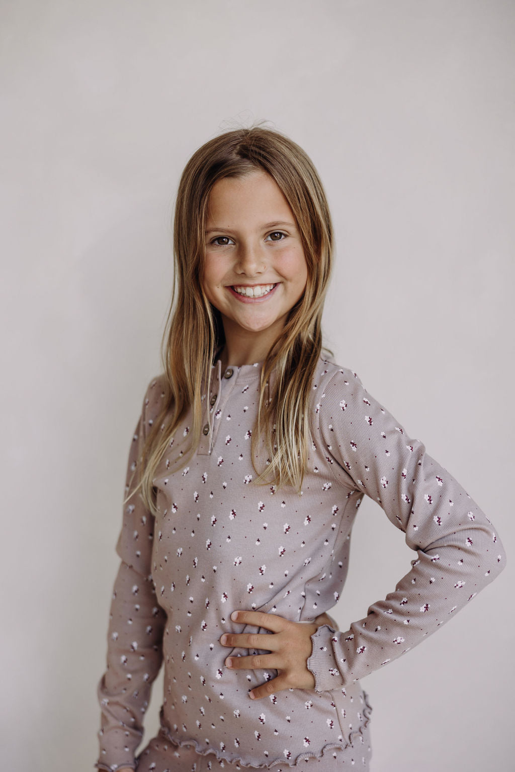 Girls Teddy Long Sleeve Sleep Top