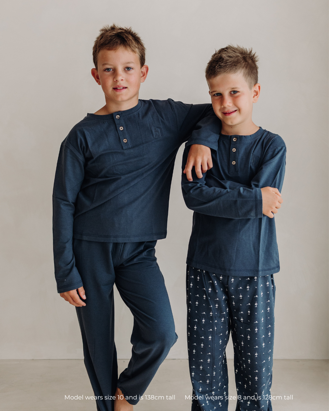 Boys organic cotton pant and long tee pyjama set