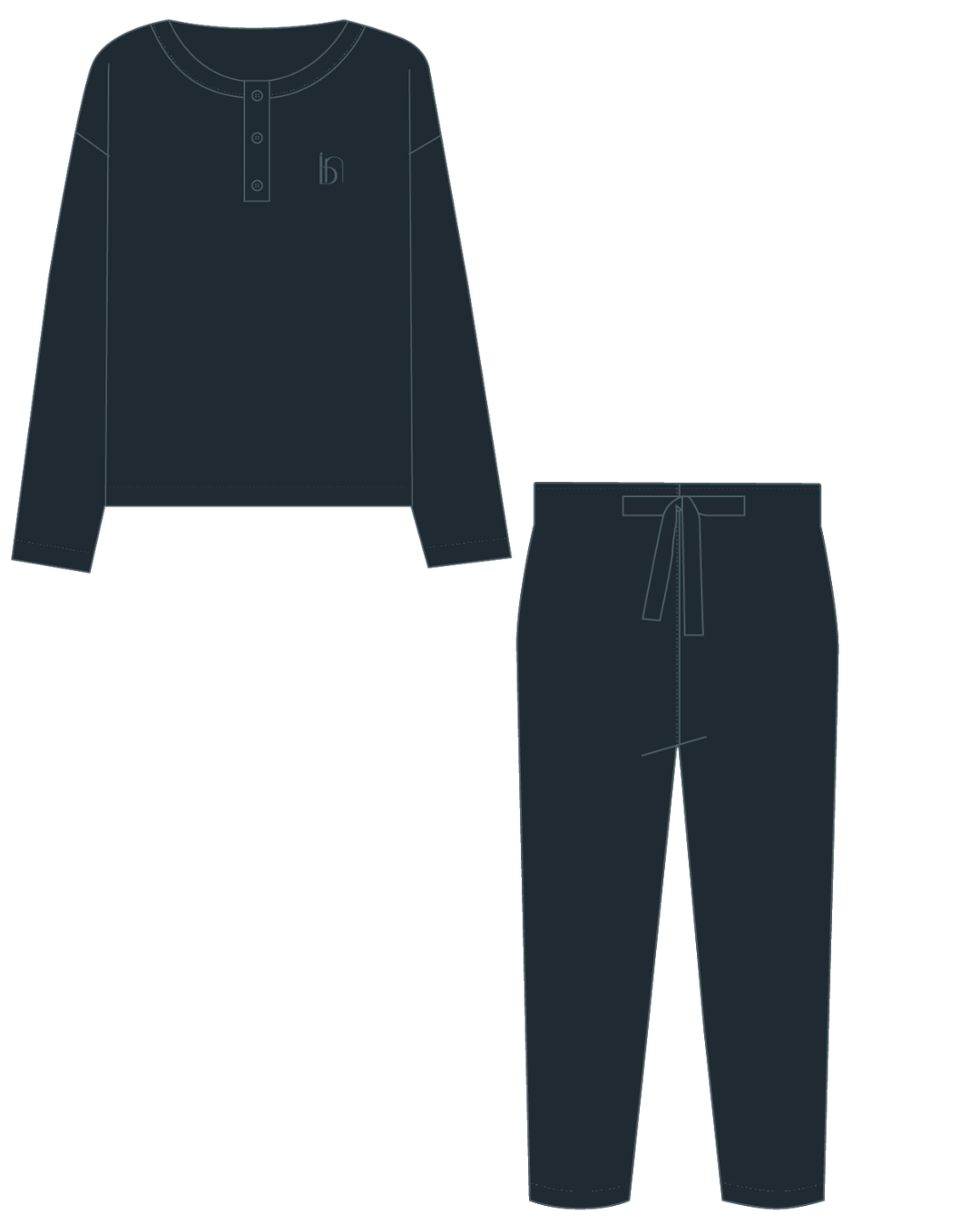 Boys organic cotton pant and long tee pyjama set
