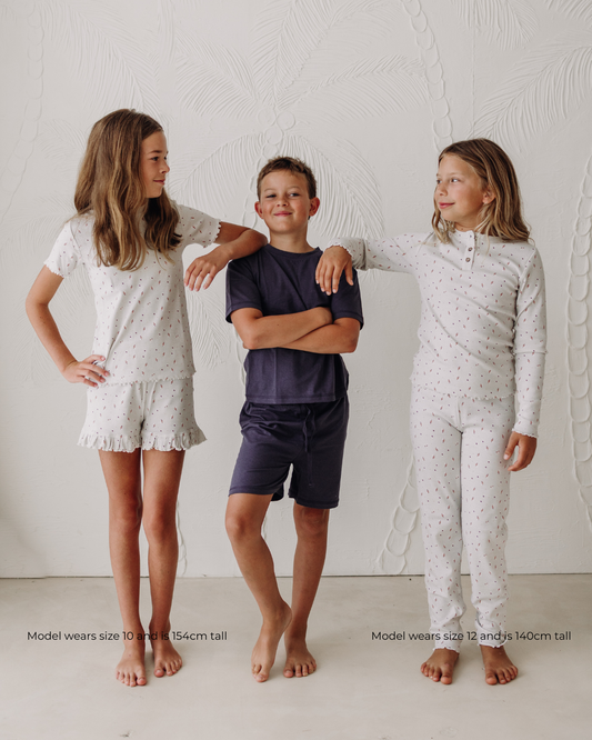 Girls grey organic cotton pants and long tee set