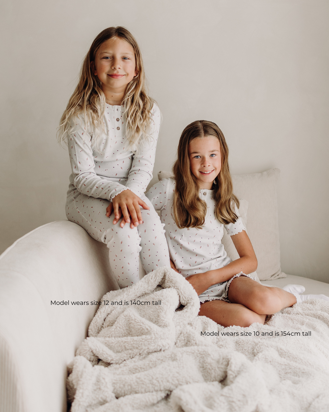 Girls grey long sleeve organic pyjama set