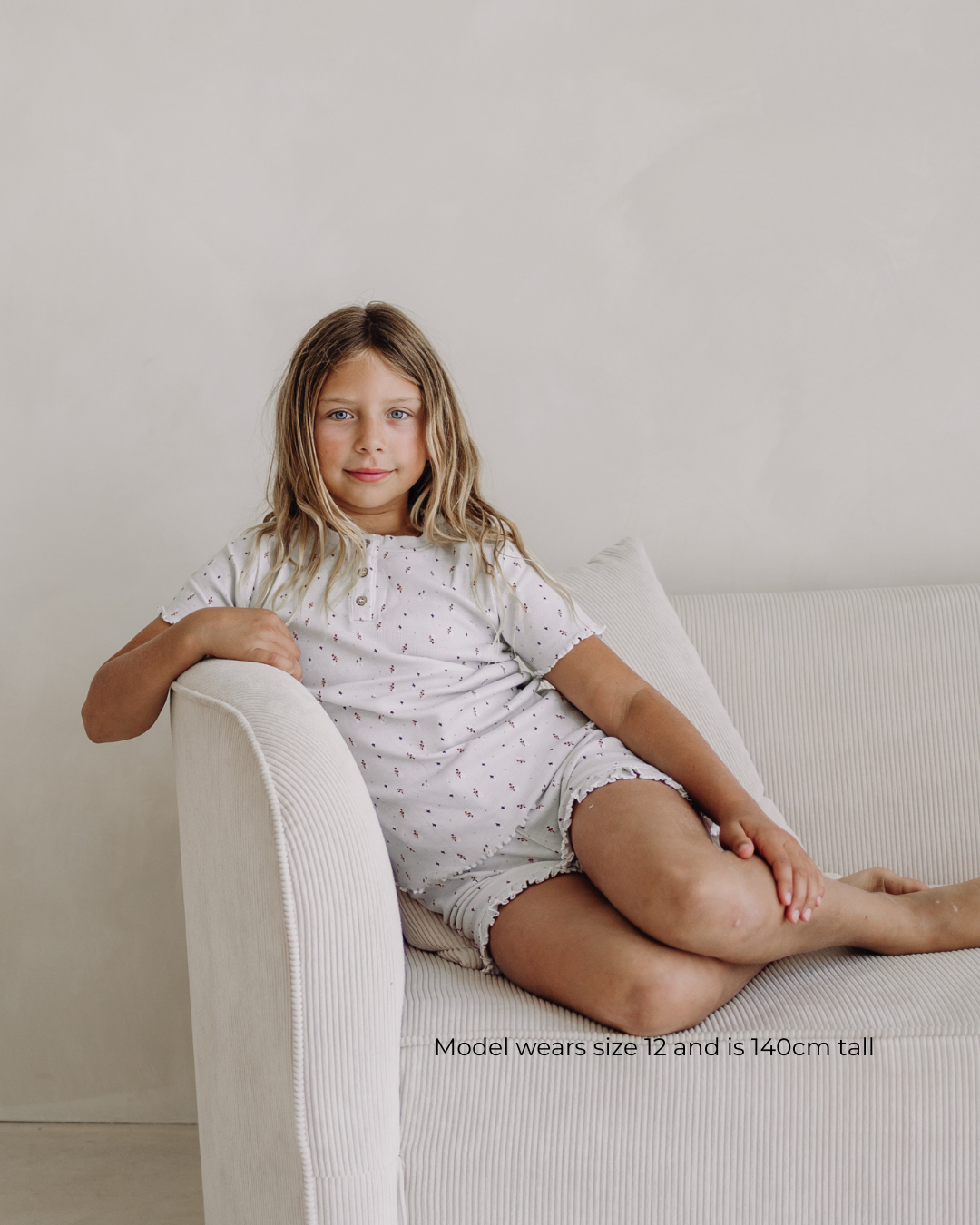 Girls grey organic sleepwear shorts set