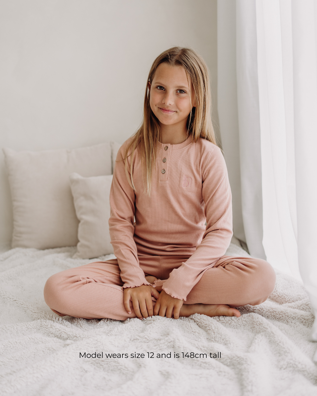 Girls pink organic cotton pyjama set