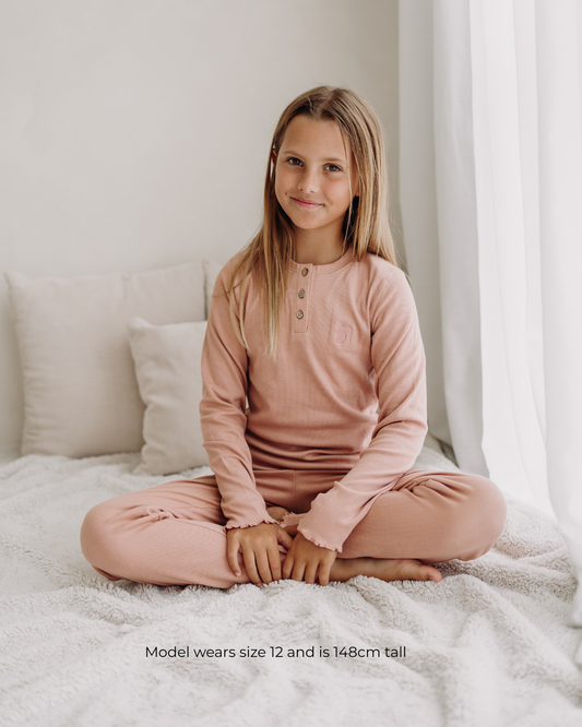 Girls pink organic cotton pyjama set