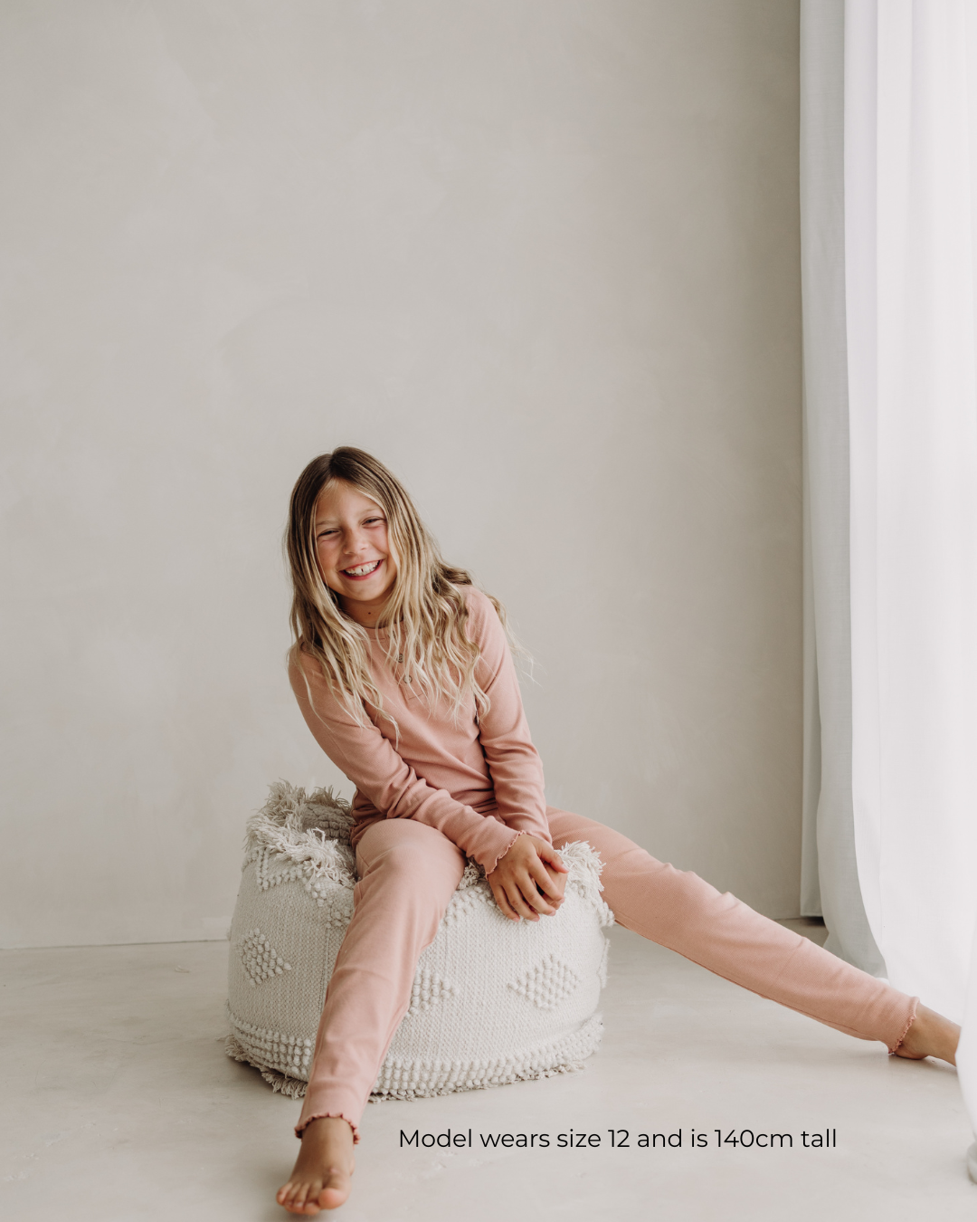 Girls pink organic cotton pyjama set
