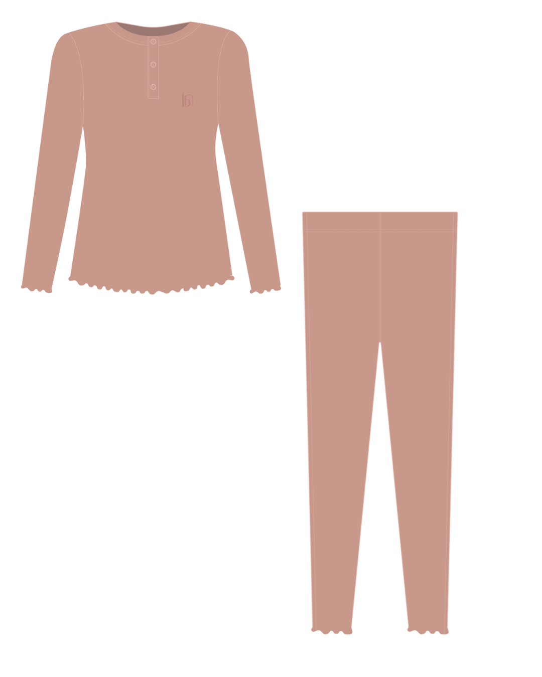 Girls pink organic cotton pyjama set