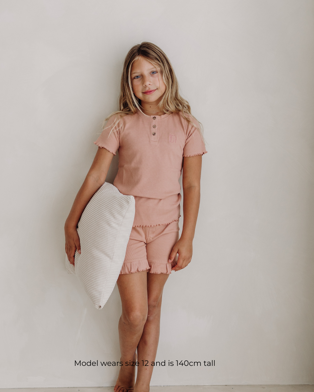 Girls organic shorts and tee pyjama set