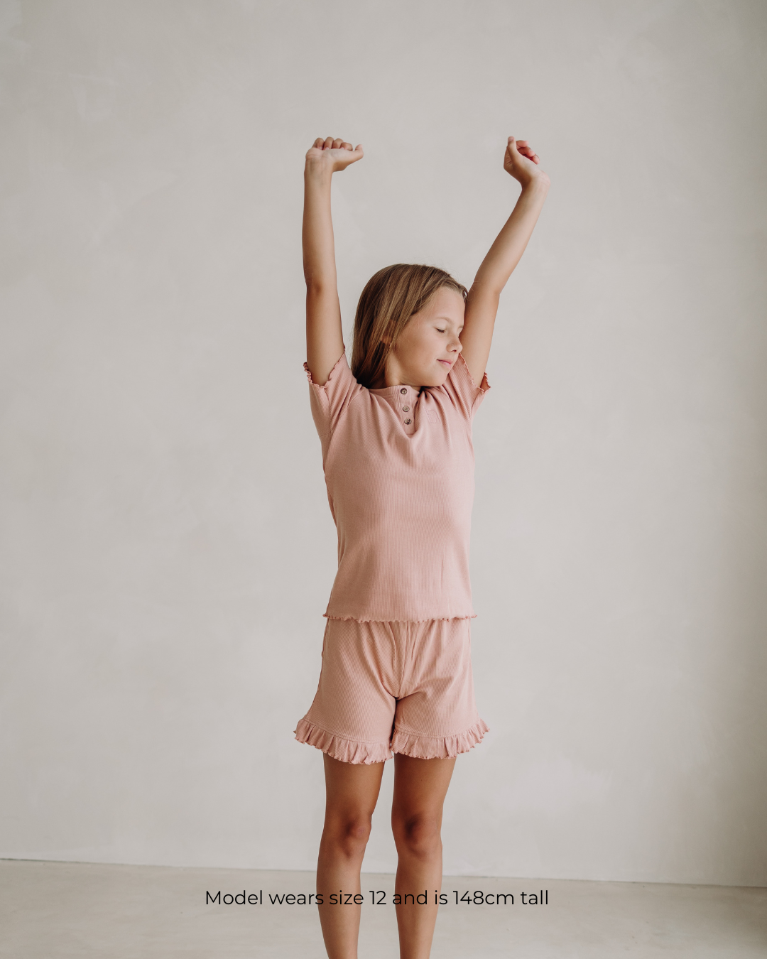 Girls organic shorts and tee pyjama set