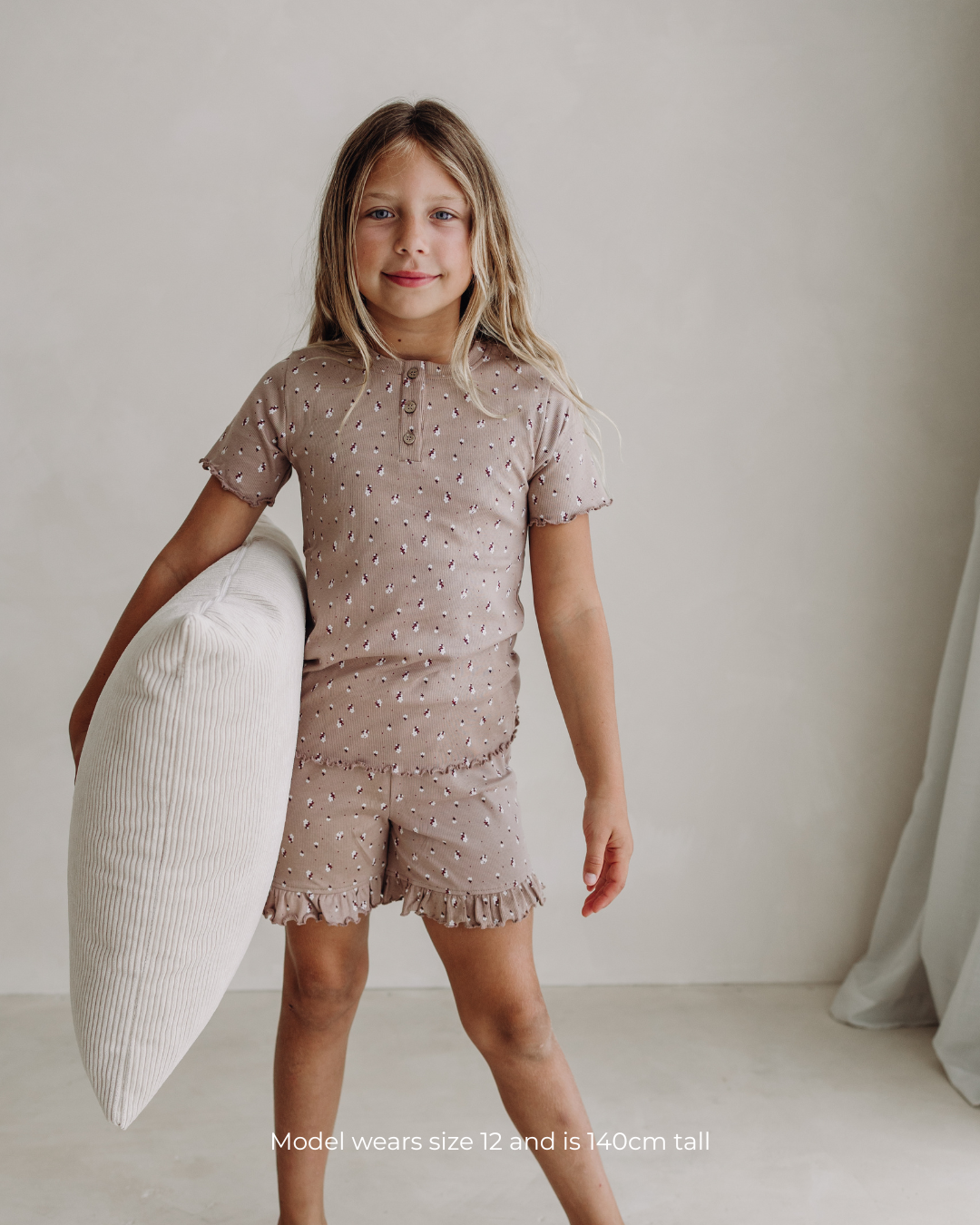 Girls organic cotton pyjama set in teddy print