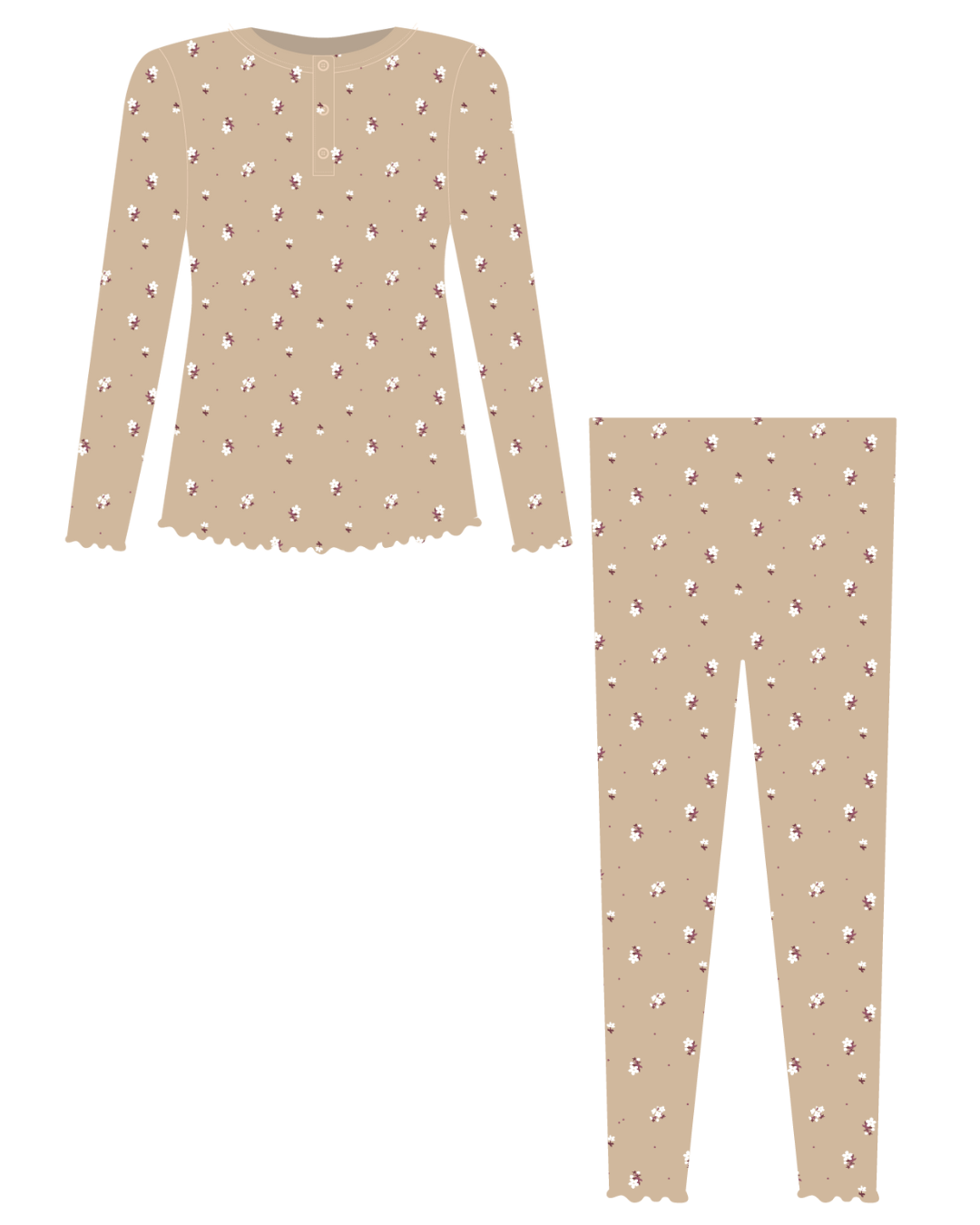 Non-toxic girls pyjama set made from organic cotton